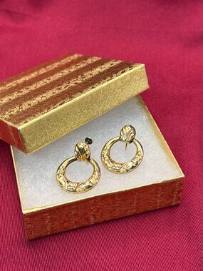 RARE! VTG Art Deco 12K GF Screw Back Earrings